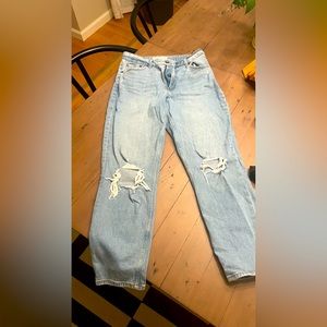 Abercrombie the mom high ride ripped jean curve love